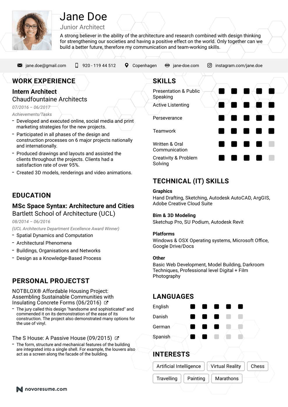 Architect Chronological Resume