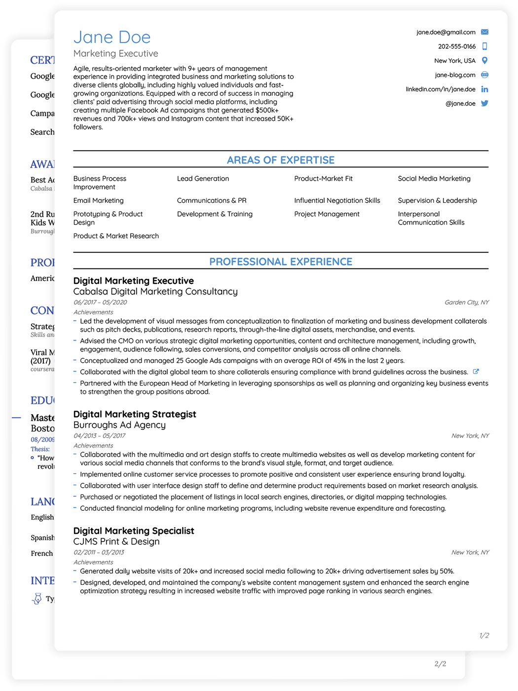 College CV Template