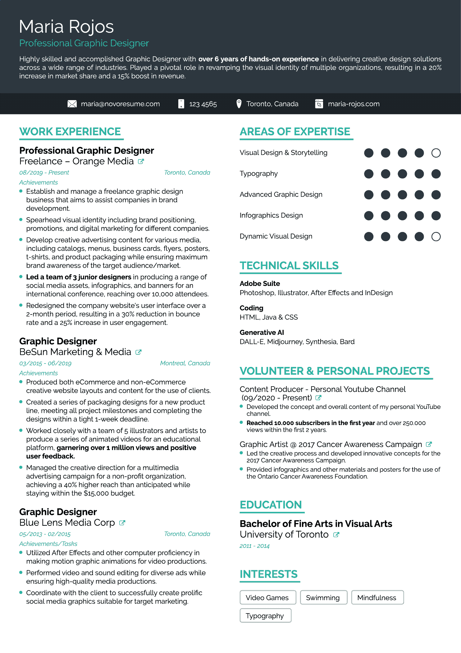 Creative Resume Layout