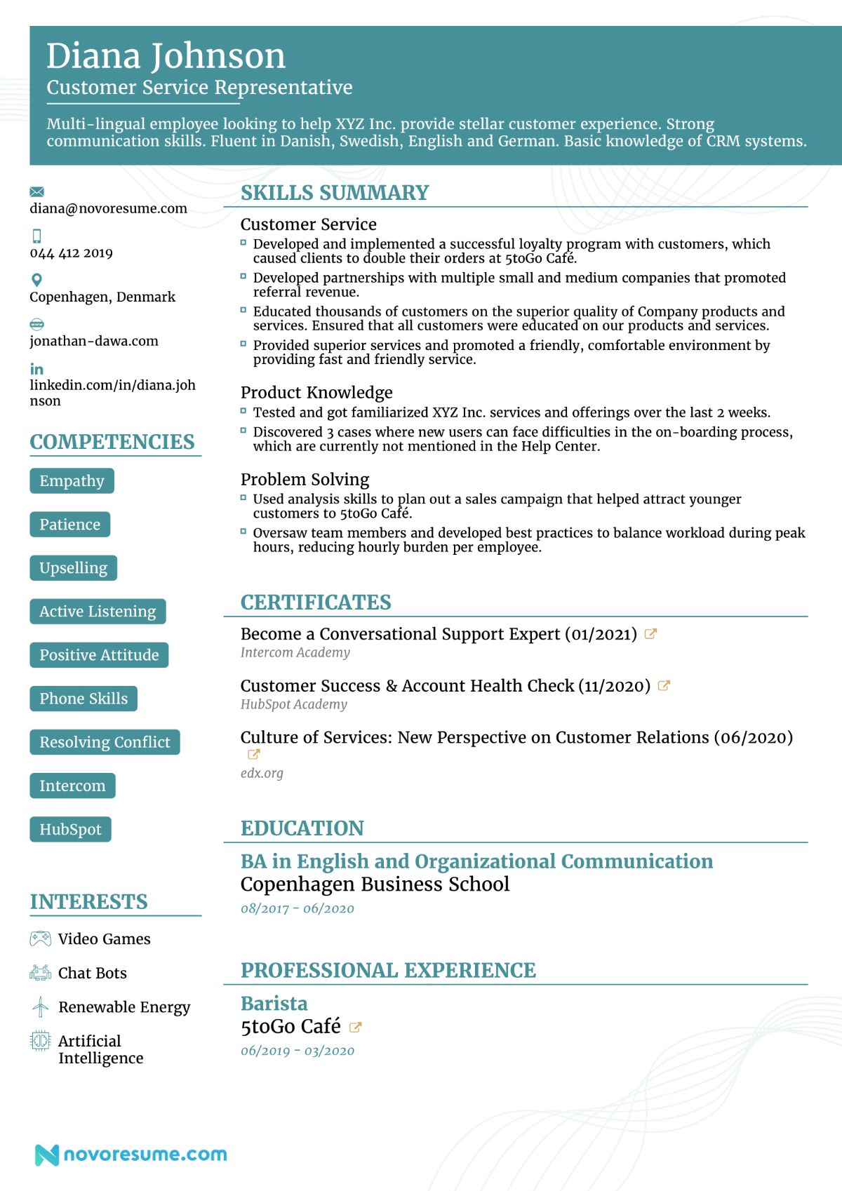 functional resume sample