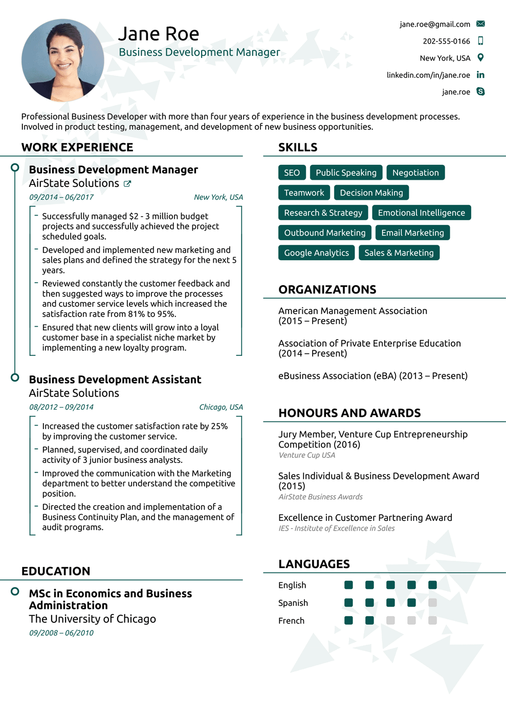 modern resume template