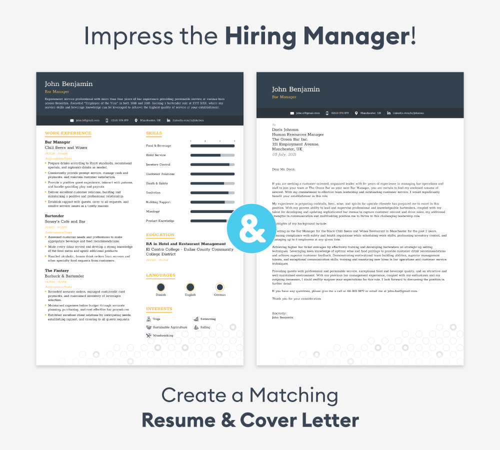 motivation letter resume matching