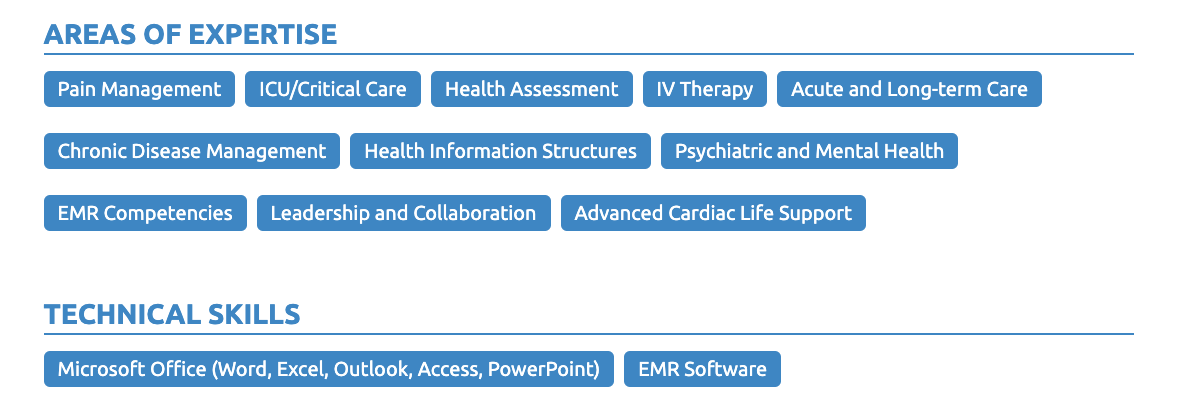 skills for nurse resume