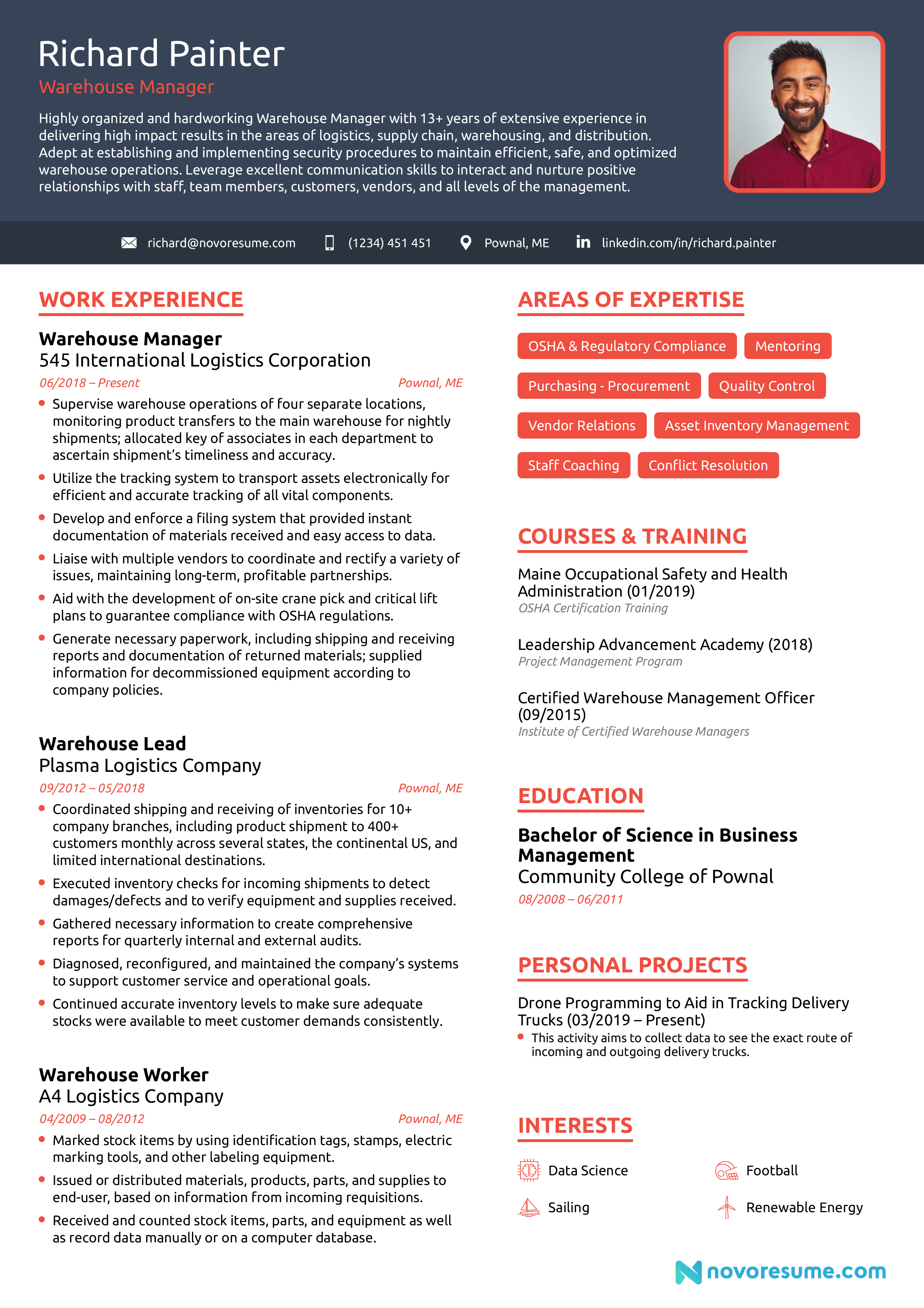 warehouse worker resume sample