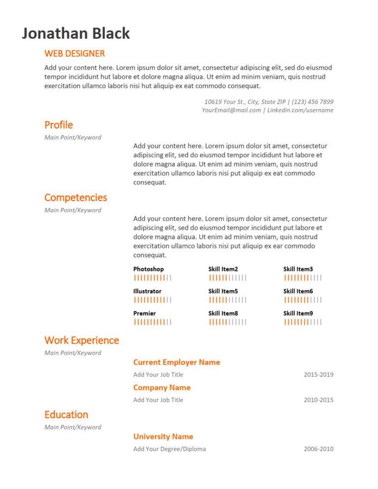 The Shift Resume Template