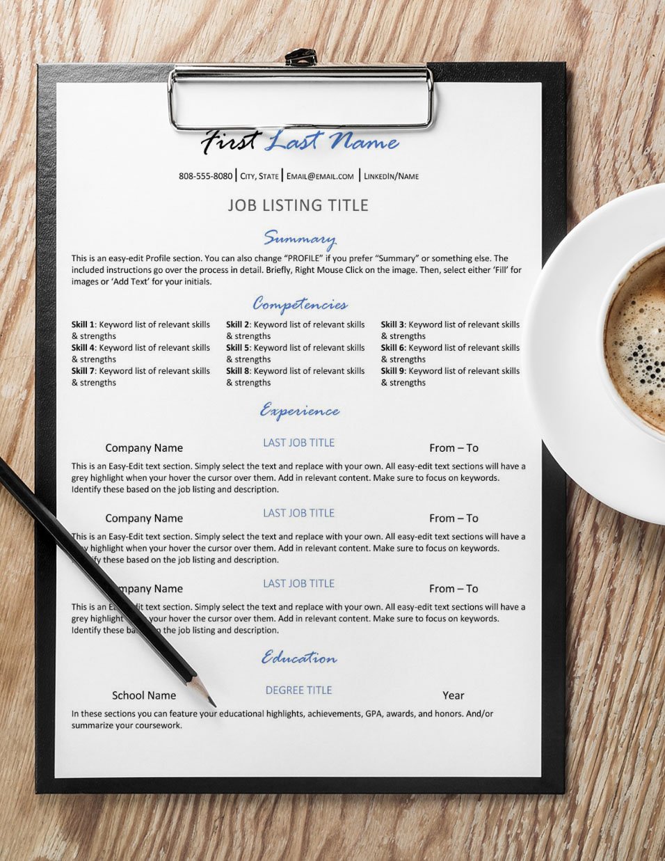 Central Style - Resume with Coffee