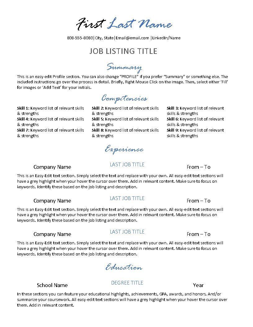 Central Style - Resume