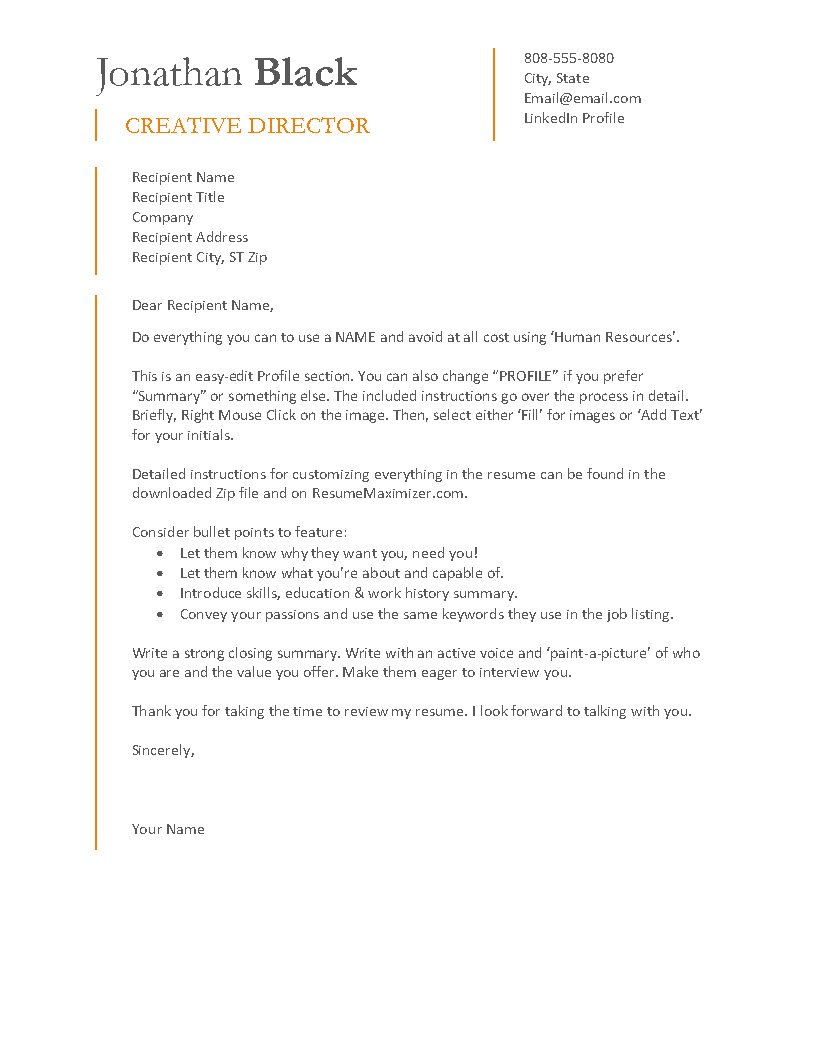 Strength & Clarity - Cover Letter